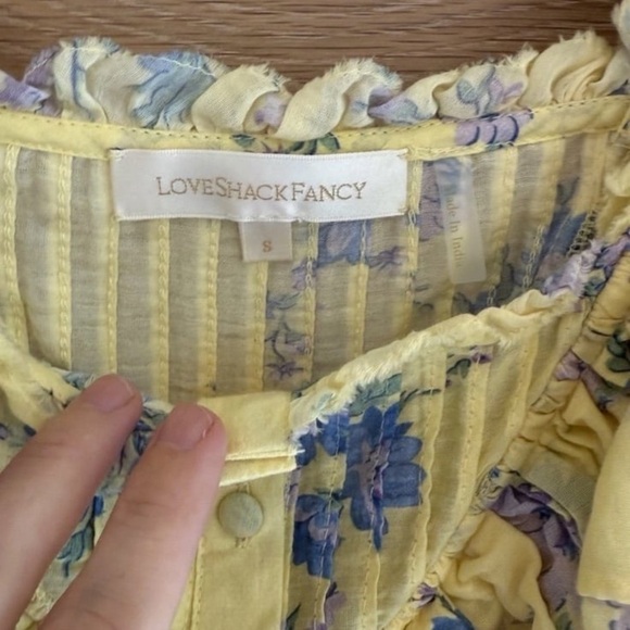 Loveshackfancy Yellow Floral Ruffle Dress Size S - Picture 4 of 4